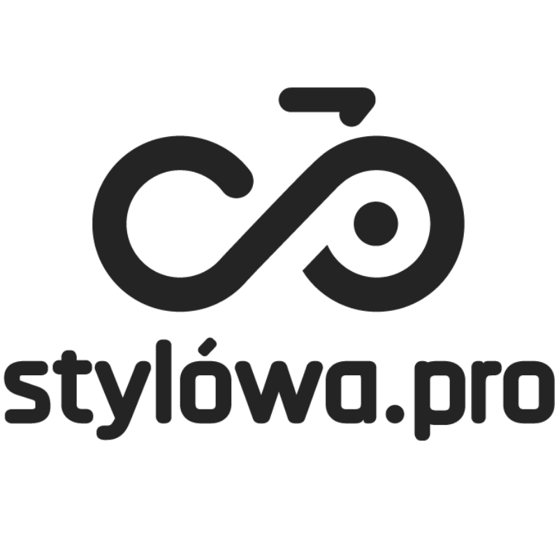 Logo Stylówa.Pro sygnet w kształcie roweru i napis z nazwą marki